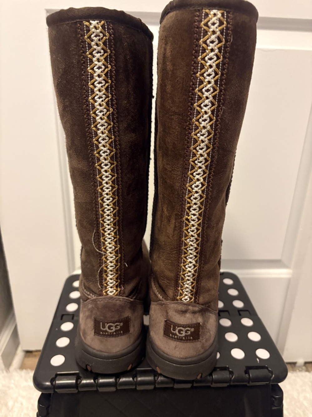 UGG Tall Brown Suede Boots - Picture 3 of 5